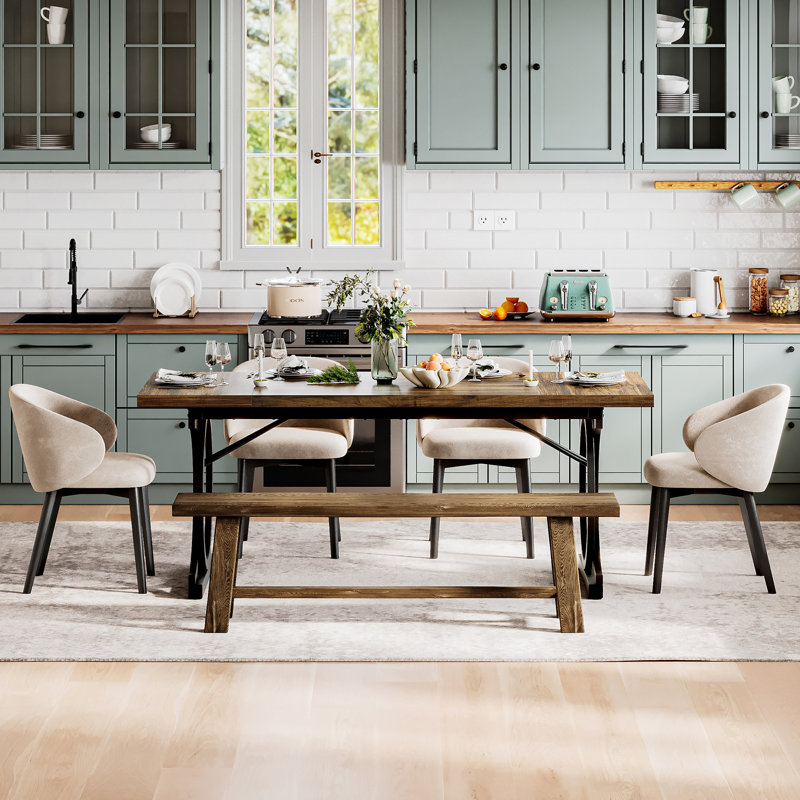 Dining Table For 6 People, Rectangular Large Dining Table for Kitchen, Dining Room