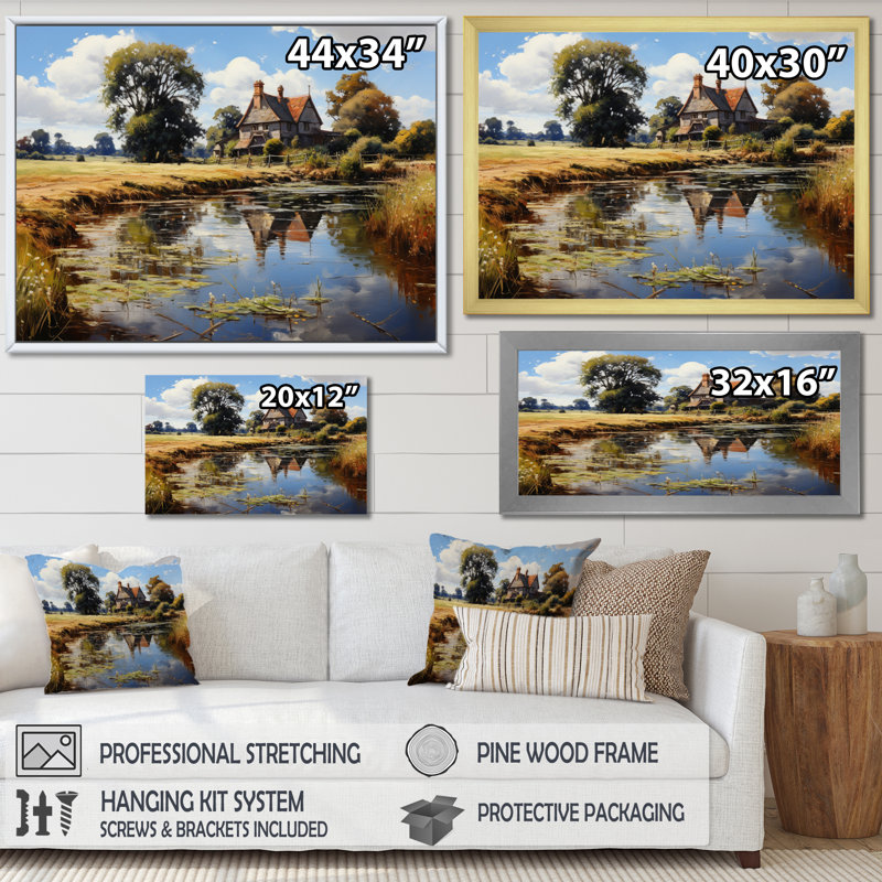 The Hay Wainjohn Constables II - Paysages, reproduction d'art sur toile, H 30 po x l 40 po x P 1,5 po, Encadrement doré