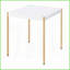 Blanc et blanc Table basse carrée dorée pour le salon, plateau de table spacieux et amp; Pieds en métal stables