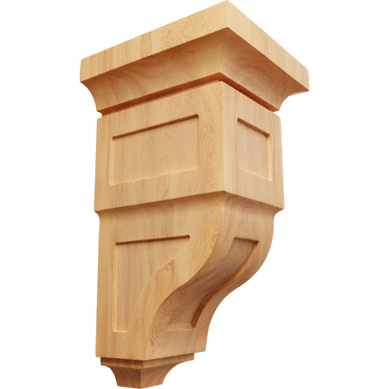 Support en bois / corbeau H 14 po x l 7 po x P 7,75 po, Chêne rouge