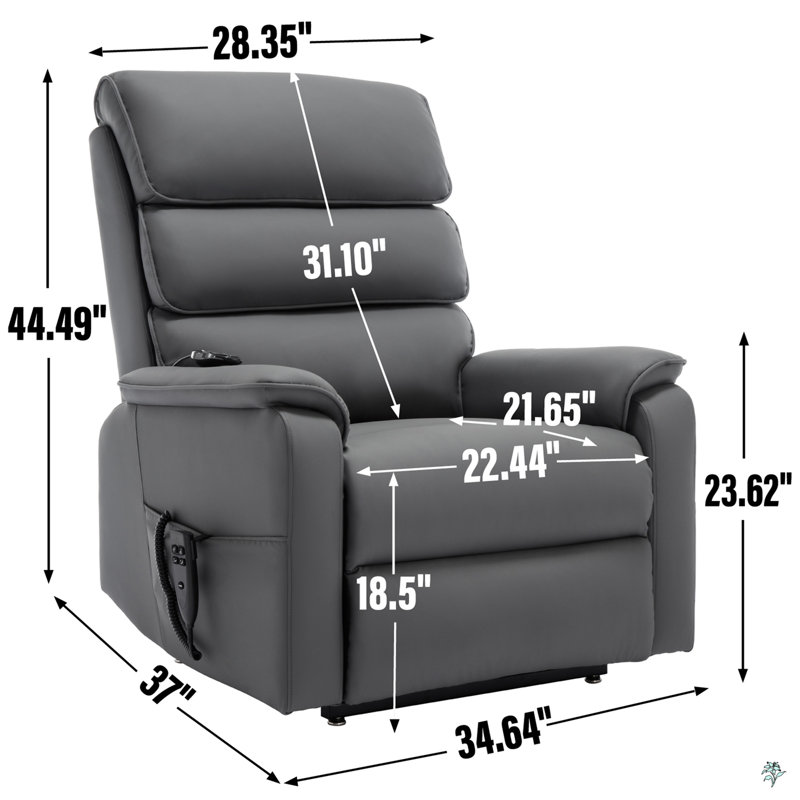 Dual Motor Infinite Position Up To 350 LBS Power Lift Recliner Chair With Power-Remote, Heat Massage And Heavy Duty Motion Mechanism