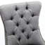Chaise de salle à manger en tissu de lin 2 avec dossier confortable et élégants rivets, bois massif gris Sw6801gy moderne, revêtement en lin - Style classique-424738446