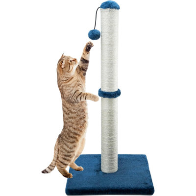 29" Tall Cat Scratching Post, Claw Scratcher With Sisal Rope And Covered With Soft Smooth Plush