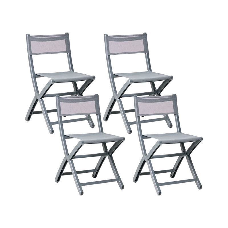 Foldable Outdoor Patio Dining Side Chair, Grey