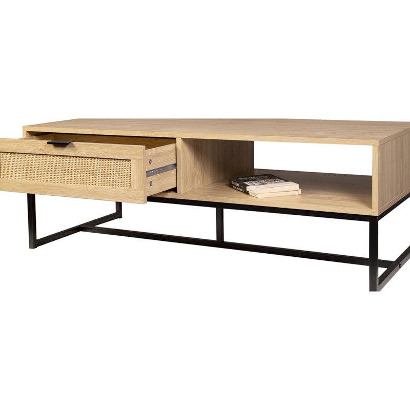 Natural Wood Coastal Tv Stand With Drawer, Storage , And Design, 21 Inches Wide Style Contemporary Look, 47 Long