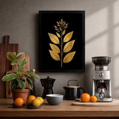 Golden Stem Botanical - Framed Print