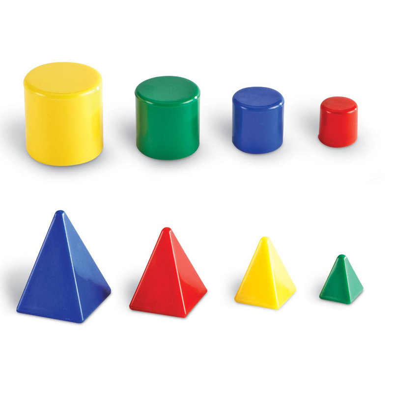 Colorful Plastic Mini GeoSolids Shapes Set for Kids
