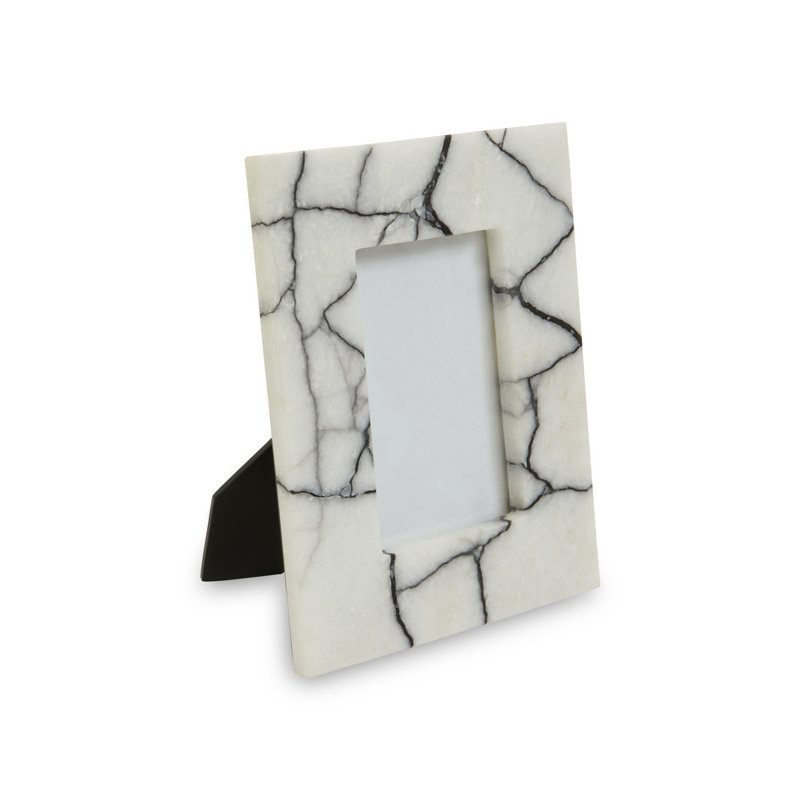 Launcelot Marble Single Picture Frame in Black/White, 8.5" x 11"