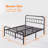 Marple 40 Inch Bed Frame With Headboard And Footboard, No Box Spring Needed Heavy Duty Metal Platform, Premium Steel Slat Mattress Foundation With Storage, Noise Free Iron-Art Bed Frame-1100151028