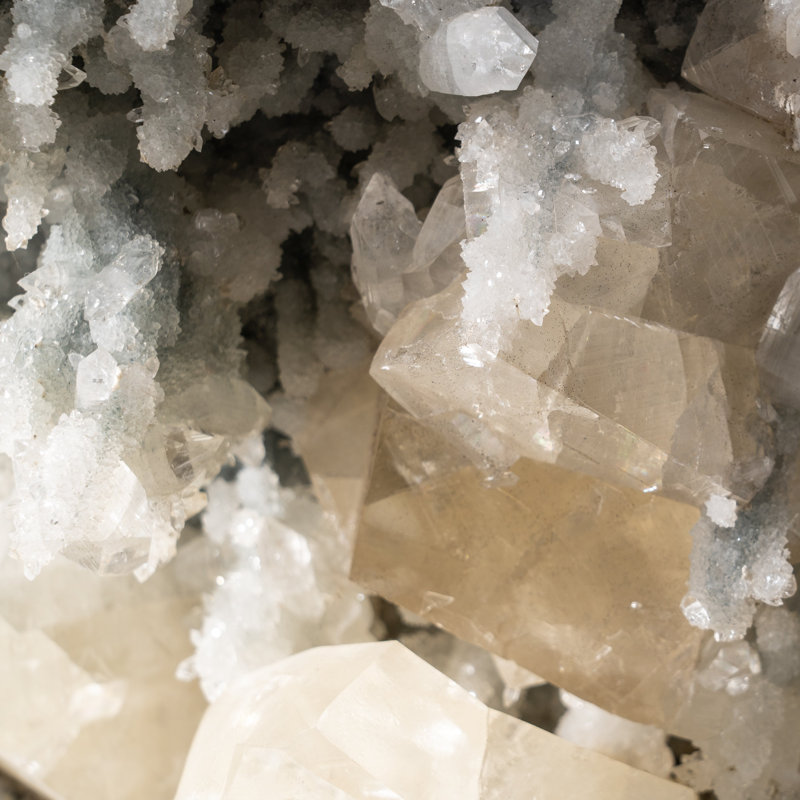 Genuine Calcite with Apophyllite Geode