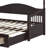 Cladia Wooden Twin Size Daybed With Twin Size Trundle, Extendable Daybed With Two Storage Drawers-1880377779