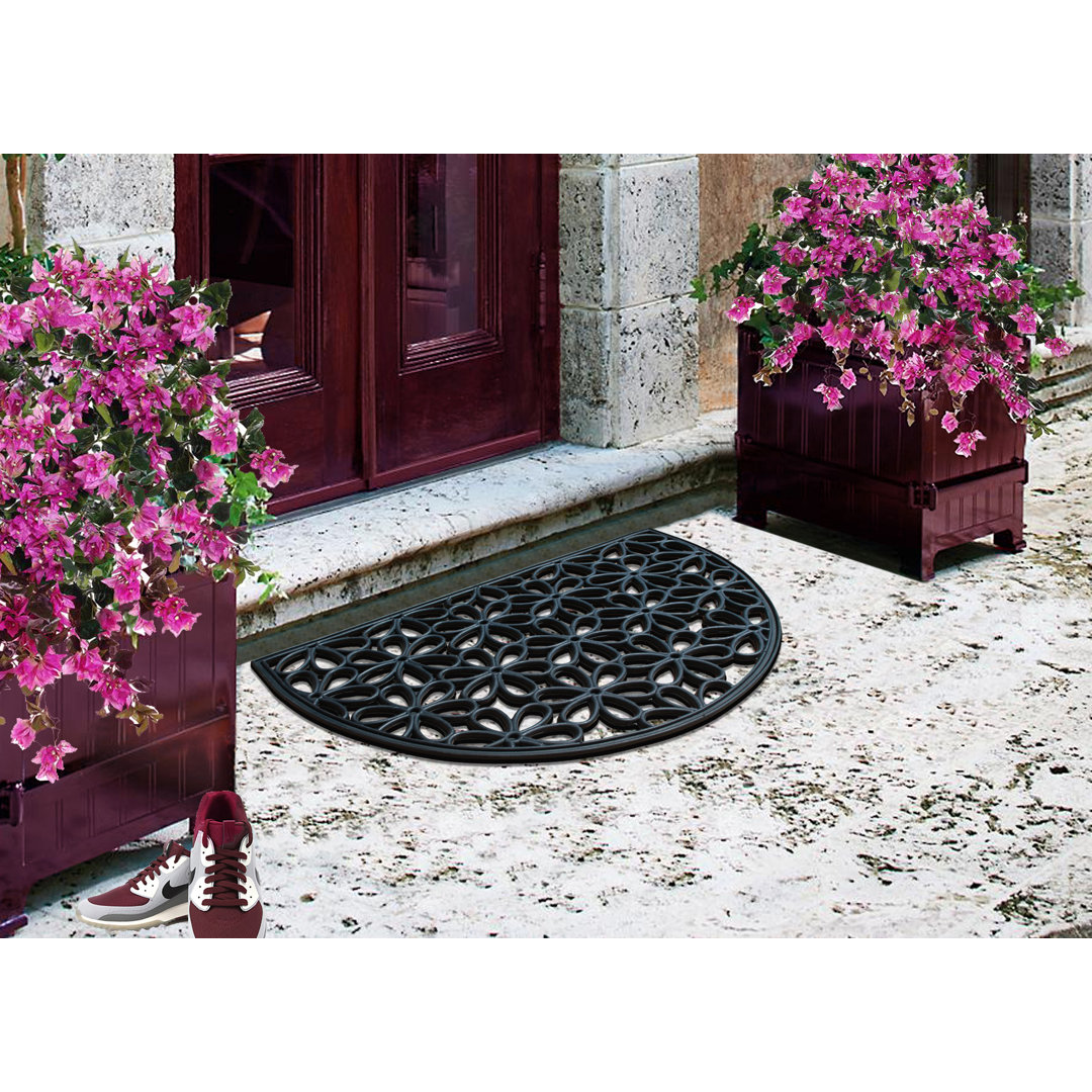 Outdoor Floor Mat, Rubber, 24x36 Outside Entryway, Scrapes Shoes Clean of Dirt Heavy Duty Red Barrel Studio®