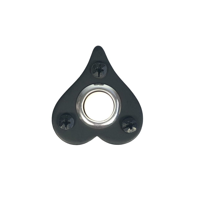 Heart-Shaped Black Matte Lighted Doorbell Button