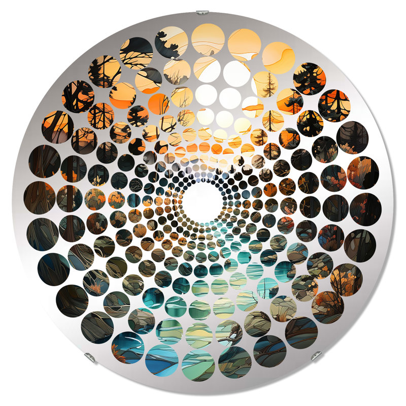 Miroir décoratif Radial Dot, 23,6 po x 23,6 po