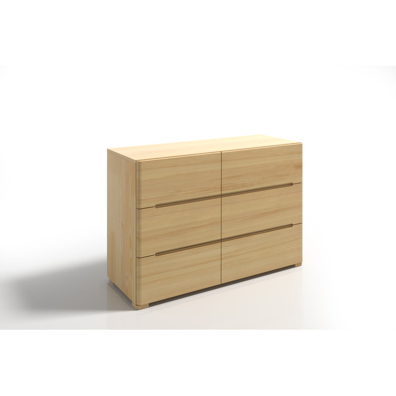 Vernon Solid Wood 120cm W 6 - Drawer Chest of Drawers, Wood