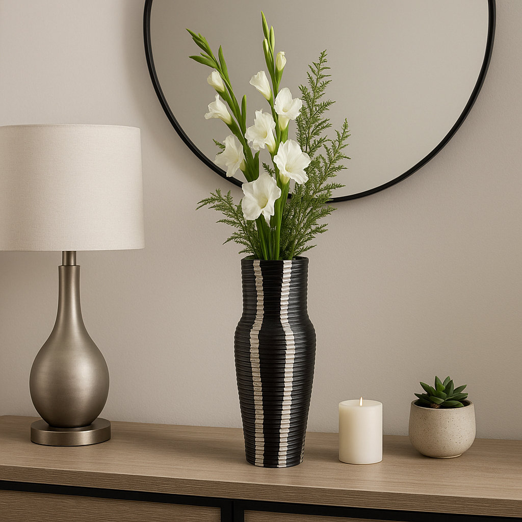 Rosey Table Vase, 12" H x 5" W x 5" D