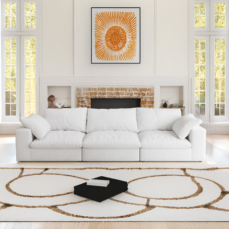 Oversized Cloud Modular Sectional Sofa,120" Down Filled Comfort 3Seater Sofa Couch