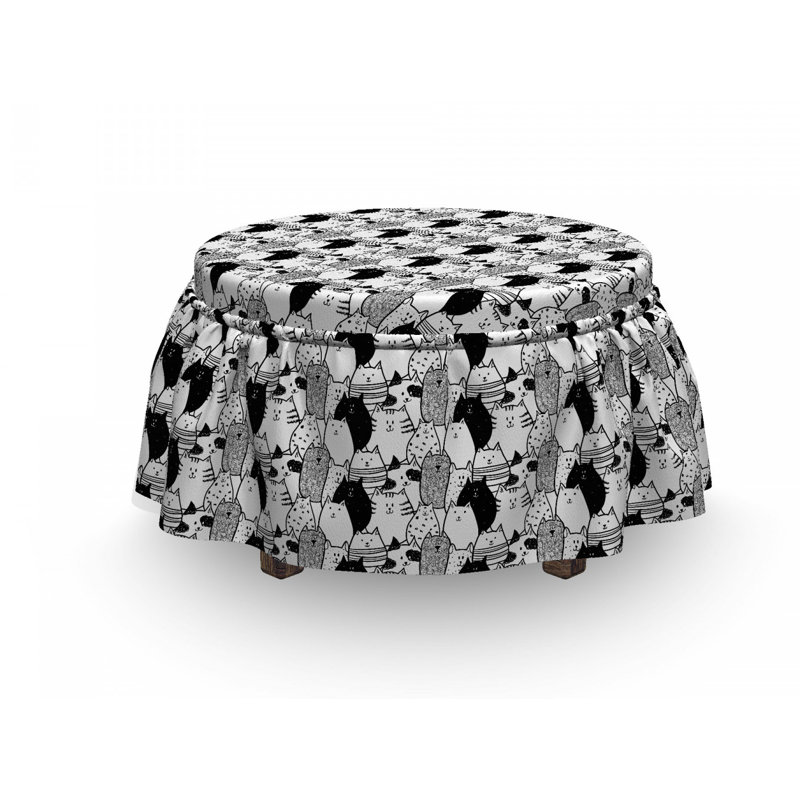 Ensemble de housse pour 2 pièces à coussins carrés pour chat doodle characters