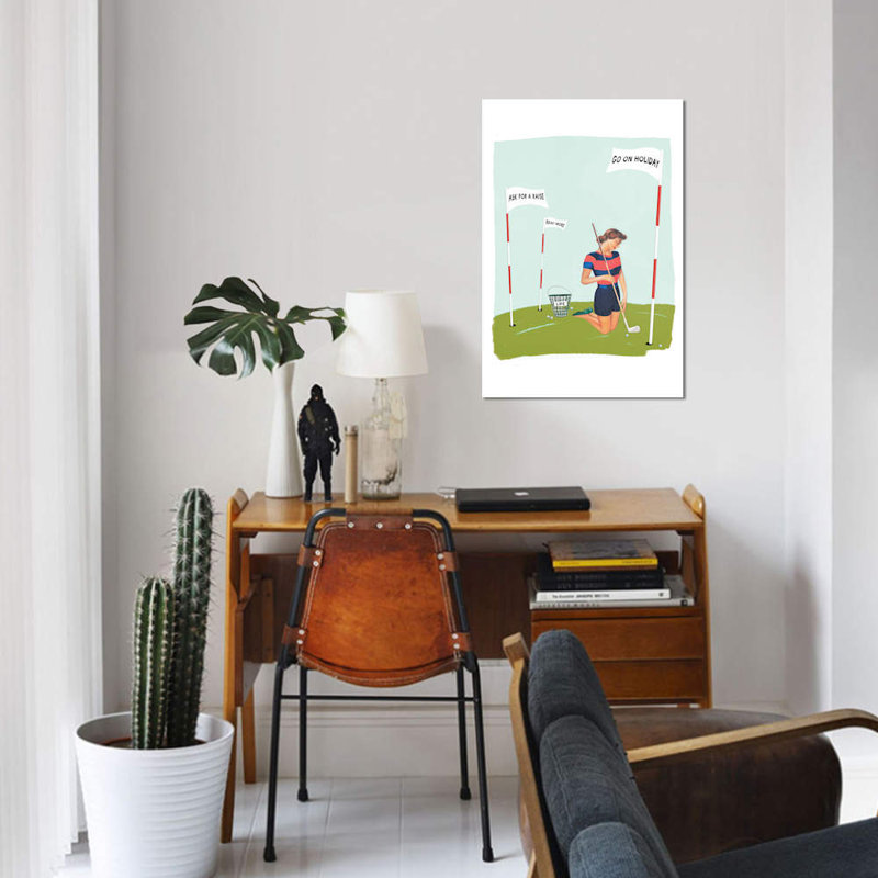« life goal goals », impression sur toile, H 26 po x l 18 po x P 1,5 po, Toile tendue, Pas de tapis