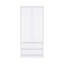 Armoire 2 tiroirs Austin, double porte, tringle - blanc-1266633597