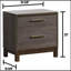 Table de chevet contemporaine 1Pc deux tons gris antique mobilier de chambre à coucher centre glissières en métal barre de laiton