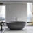 65.2" Solid Surface Freestanding Soaking Bathtub, Stone Resin Flatbottom Soaking Tub for Bathroom-122018990