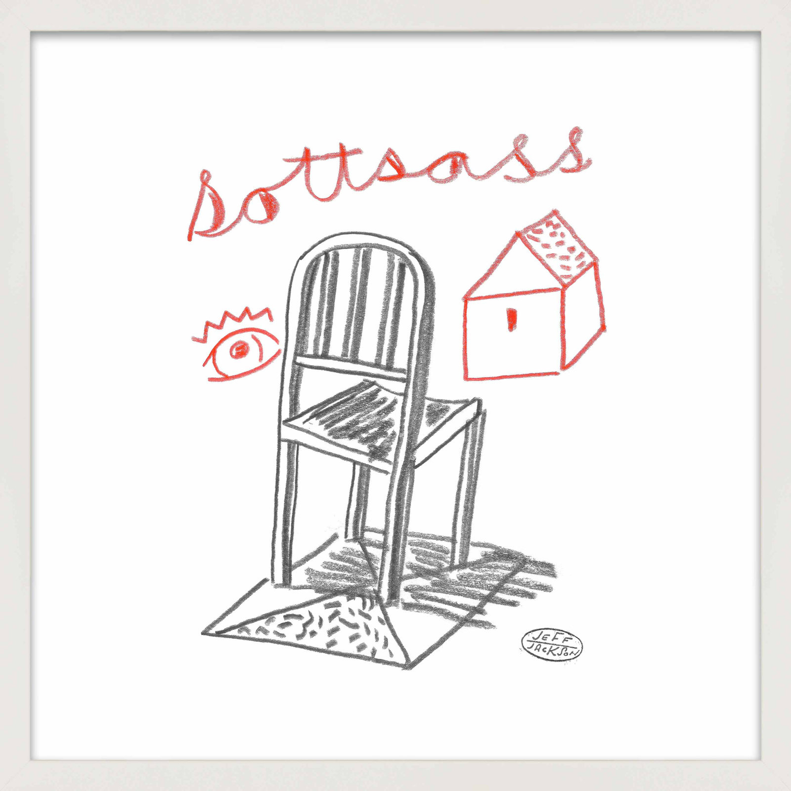 Chairs Sottsass by Jeff Jackson, White Single Picture Framed Paper, 16" W x 16" H
