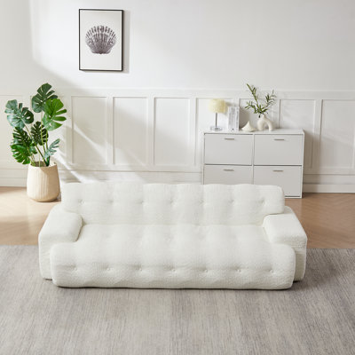 Canapé rembourré à accoudoirs carrés en chenille 87,4 pouces Cloud Series Minimalist