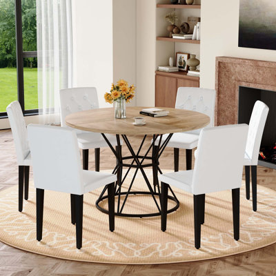Modern Industrial Dining Set with Ergonomic Chairs