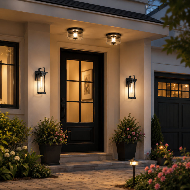 2 Pack  13.5”H 1-Light Matte Black Outdoor Wall Lights, Outdoor Wall Sconce With Clear Glass(Bulb Not Include)