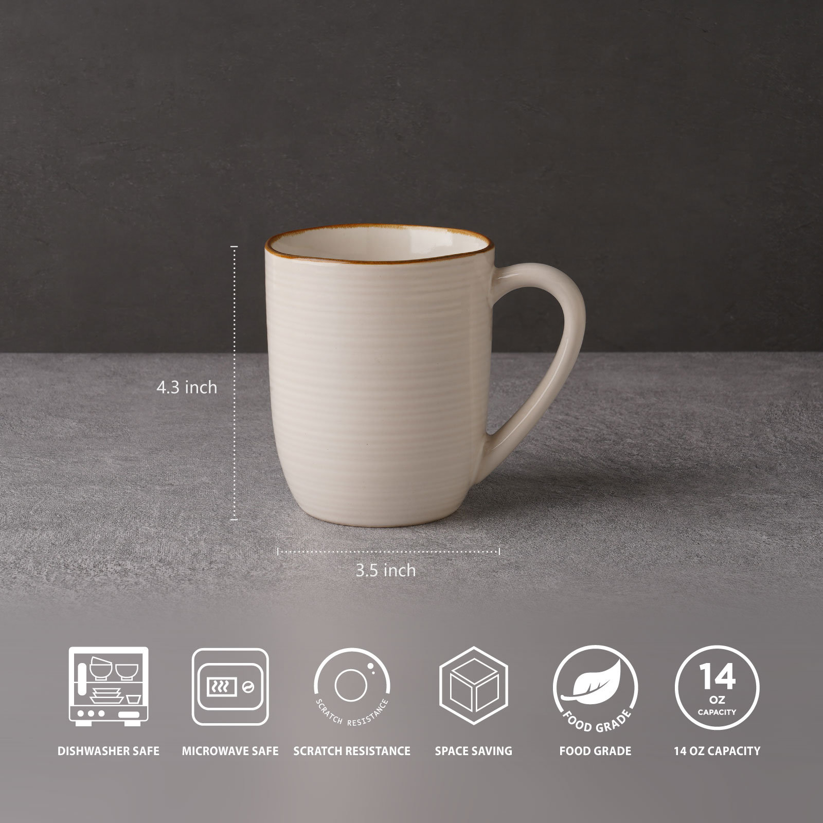 Fellows Stoneware Mug, Antique White