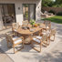 Ensemble de salle à manger de style scandinave en bois d'acacia de style japonais pour 6 personnes Kenmore avec chaises en corde et table ovale Kenmore