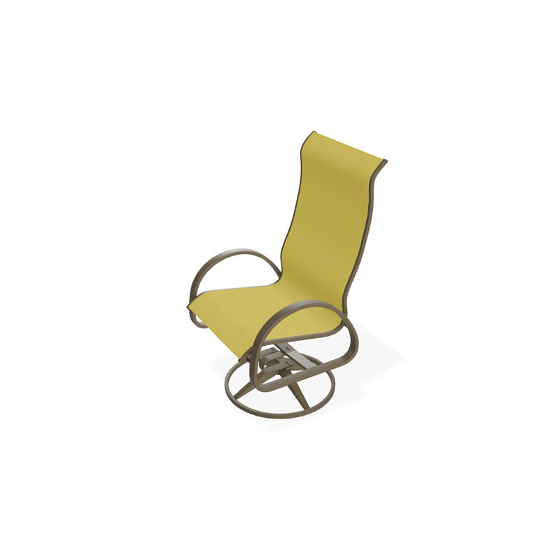 Fauteuil de patio pivotant Hiraku, Bois de plage texturé, Jaune 43D