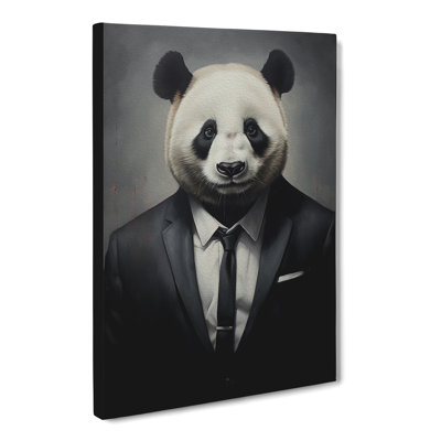 Panda in a Suit Painting - Wrapped Canvas