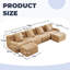 Canapé modulaire en U avec tissu en peluche | Pas d'assemblage | Accoudoirs courbés | Antidérapant | Mousse 32D-1064813355