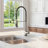 Commercial 2-Function Pull Down Single Handle Kitchen Faucet-126446265