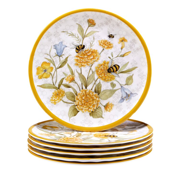  Certified International Sweet as a Bee Canape Plate
