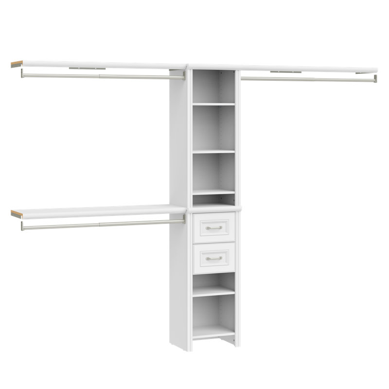 Tour de garde-robe de 16 po avec tiroirs et tablettes supérieures Impressions