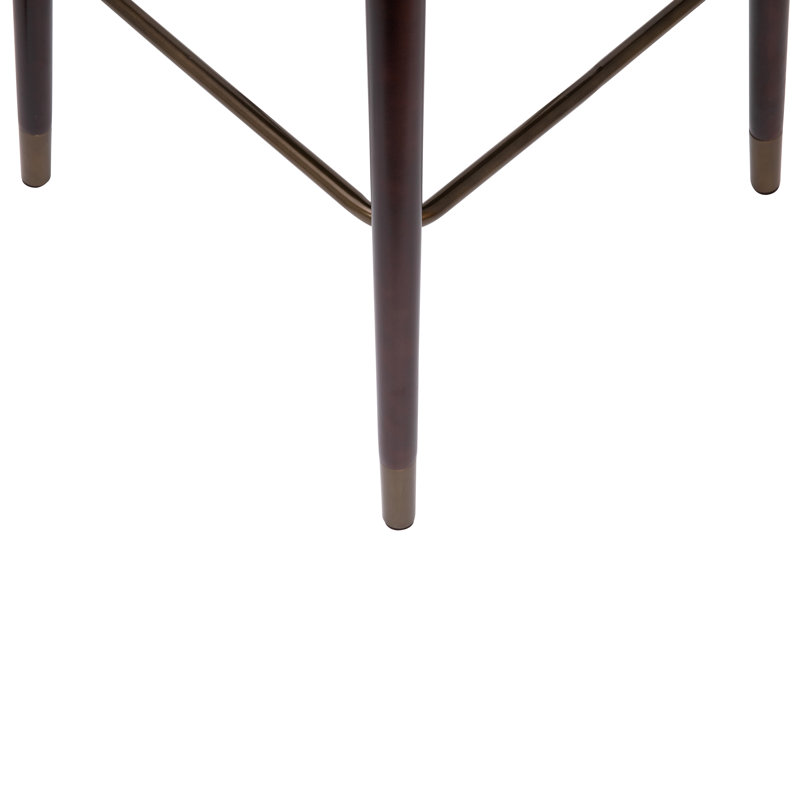 Tabouret de bar à dossier moyen de qualité commerciale avec pieds en bois de hêtre et dossier courbé, Brun, 2, 26.25"