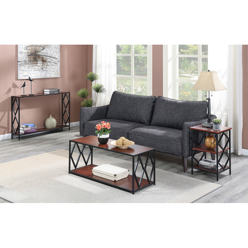 Coolkeeran End Table, Cherry/Black