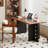 Brown+Black Rectangular Solid Wood+Iron desks-107397914
