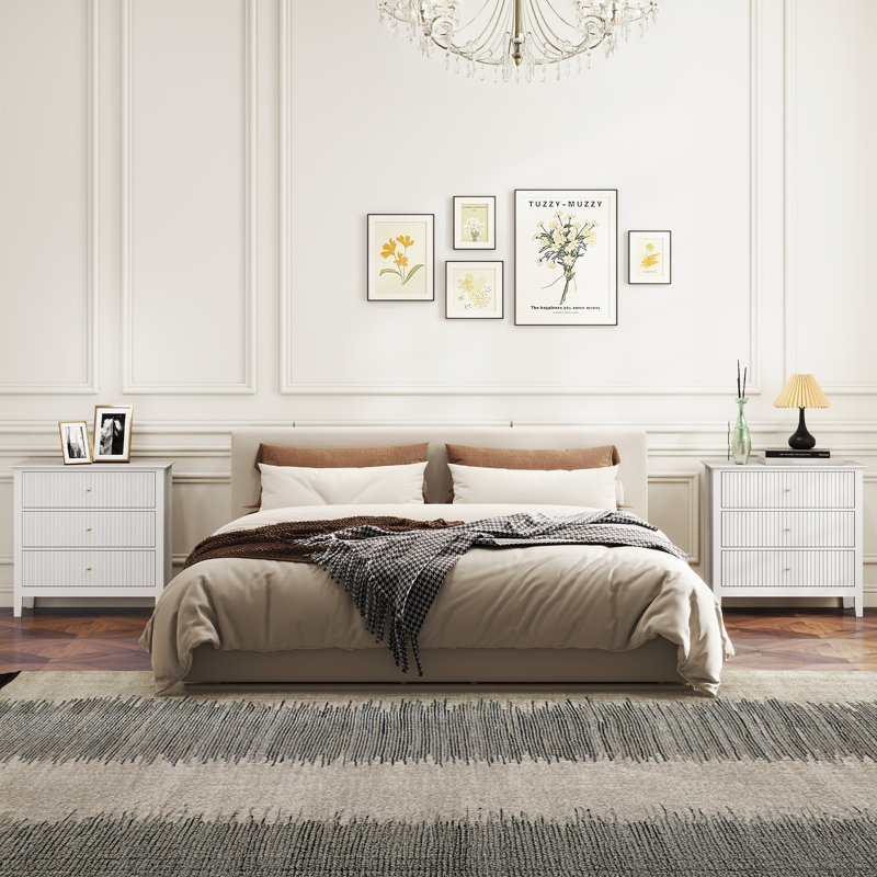 3 Drawer Dresser Set （set Of 2), White