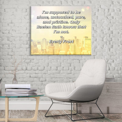 ArtsyQuotes Gallery Wrapped Canvas By Everly Frost: "I’m supposed to be alone, untouched, pure, and pristine. Only Baelen Rath knows that I’m not."