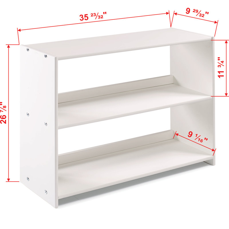 Frey  Standard Bookcase, 27" H x 36" W x 9.5" D, White
