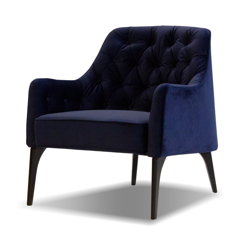 Ellington Upholstered Armchair, Navy Polyester Blend