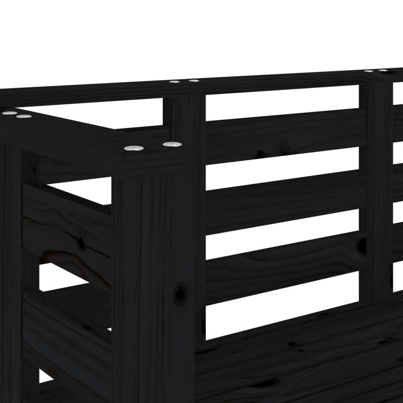 Solid Wood Outdoor Bench, Black