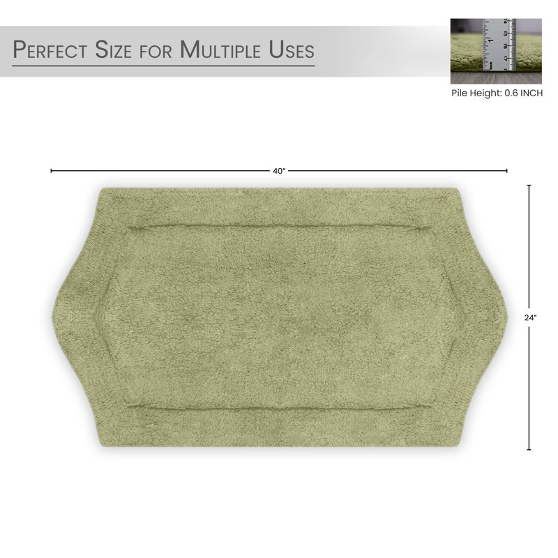 Tapis pour salle de bain Morissette, Vert, L 24 po x L 40 po