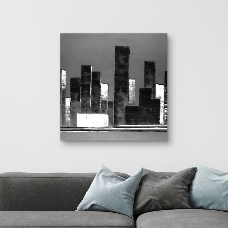 Abstract buildings - 32"x32" art on canvas