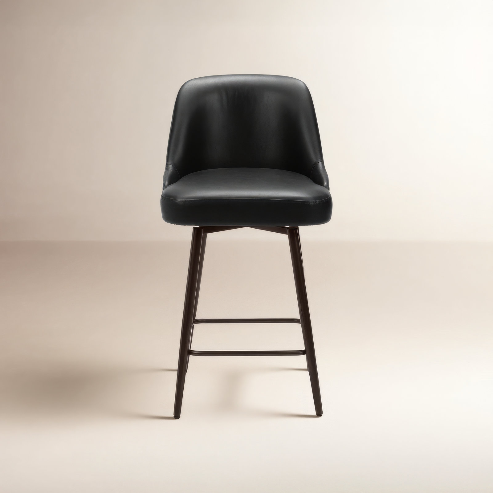 Zack 30" Swivel Bar Stool, 26.4" Seat Height, Black/Bronze