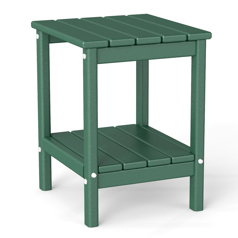 2-tier 14x13in HDPE Outdoor Adirondack Table, Forest